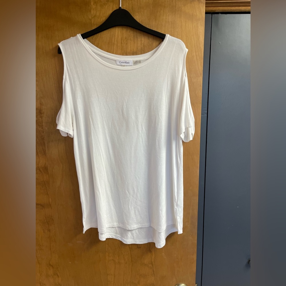 Calvin Klein White Cold Shoulder Top